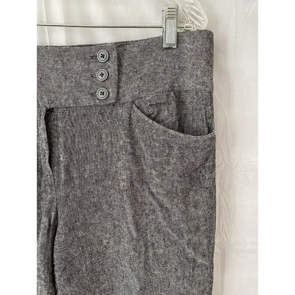 Larry Levine Women's Capri Dress Pants  Sz 12 Black Gray Heather Linen‎ Blend - Picture 8 of 10